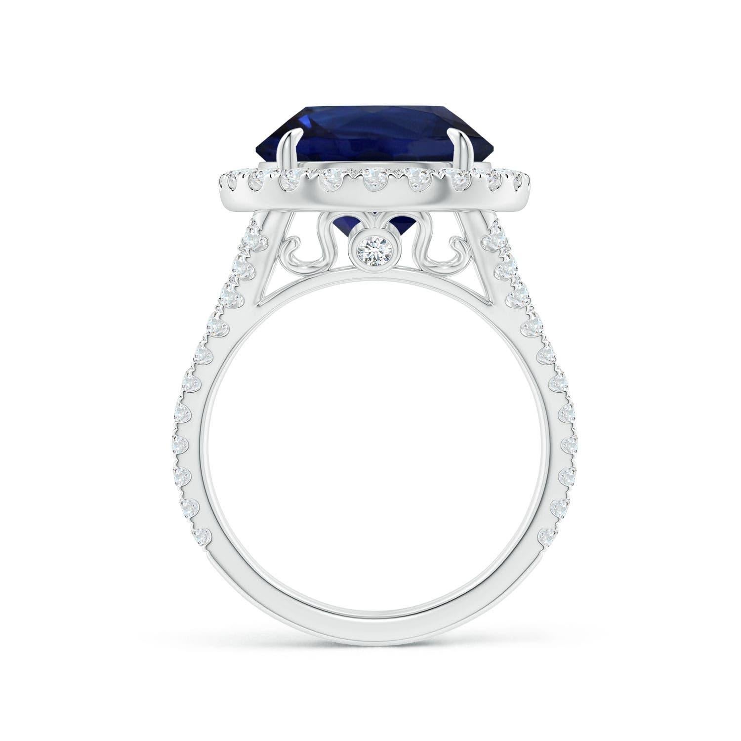 For Sale:  ANGARA GIA Certified Natural Round Ceylon Sapphire Ring in White Gold 3