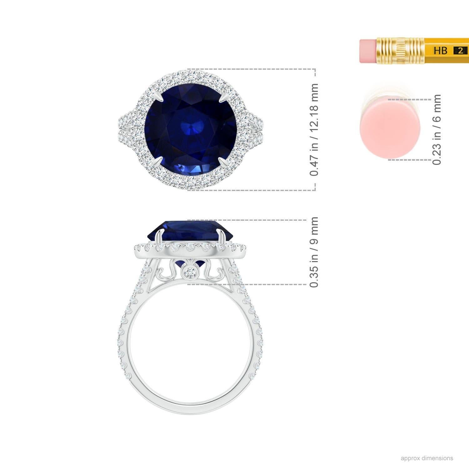 For Sale:  ANGARA GIA Certified Natural Round Ceylon Sapphire Ring in White Gold 5