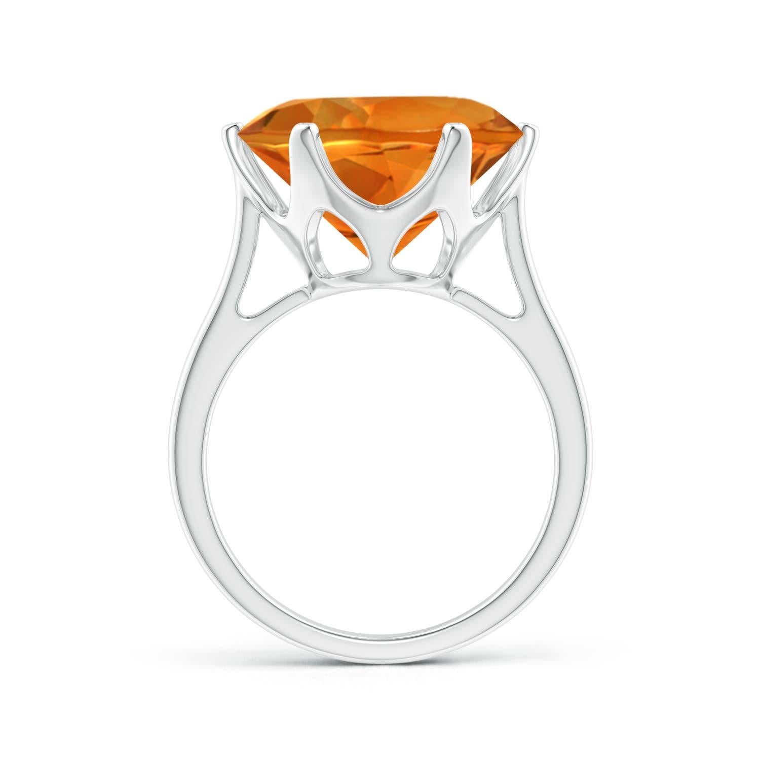 For Sale:  GIA Certified Natural Round Citrine Cocktail Ring in White Gold 2