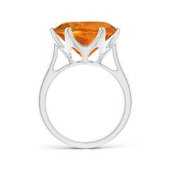 Angara GIA Certified Natural Round Citrine Cocktail Ring in 14K Solid Gold