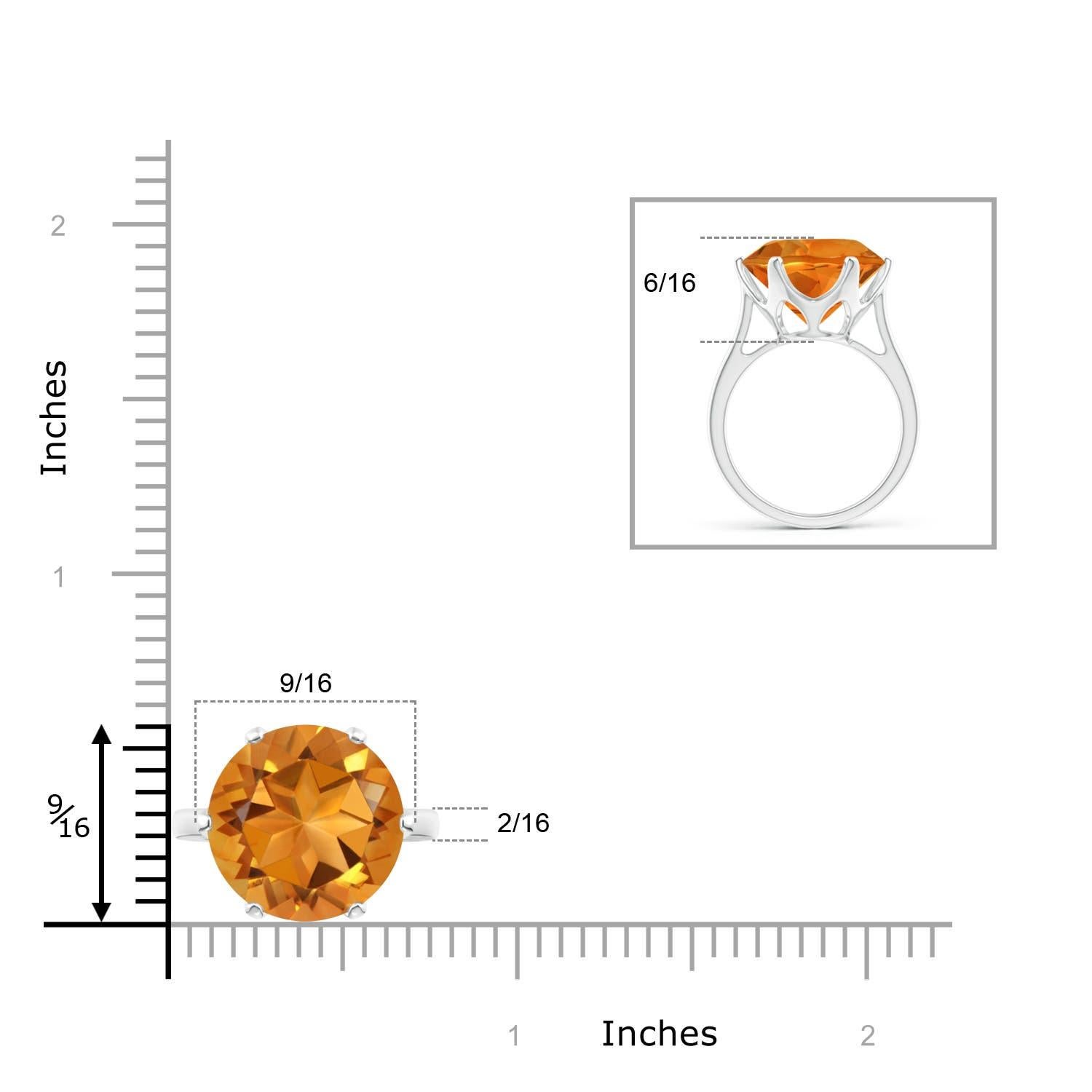 For Sale:  GIA Certified Natural Round Citrine Cocktail Ring in White Gold 4