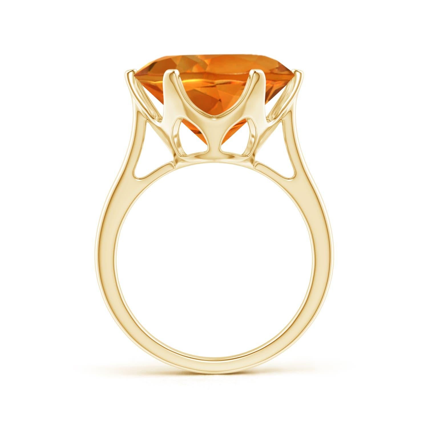 For Sale:  GIA Certified Natural Round Citrine Cocktail Ring in Yellow Gold 2