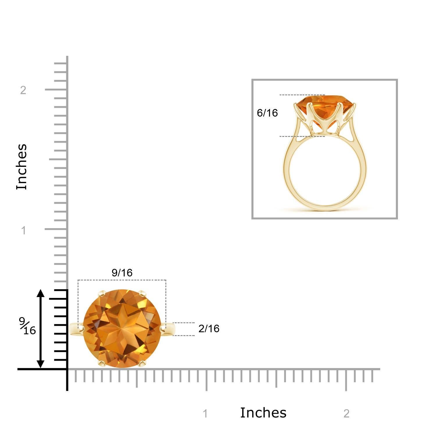 For Sale:  GIA Certified Natural Round Citrine Cocktail Ring in Yellow Gold 4