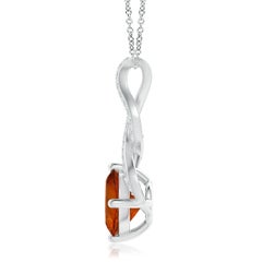 Angara GIA Certified Natural Round Citrine Infinity Twist Pendant in Platinum