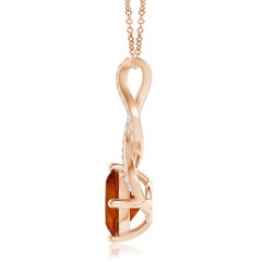 GIA Certified Natural Round Citrine Infinity Twist Pendant in Rose Gold
