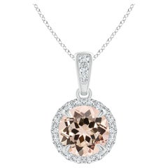 GIA-zertifizierter natrlicher Amethyst-XO-Anhnger aus Weigold mit Diamanten