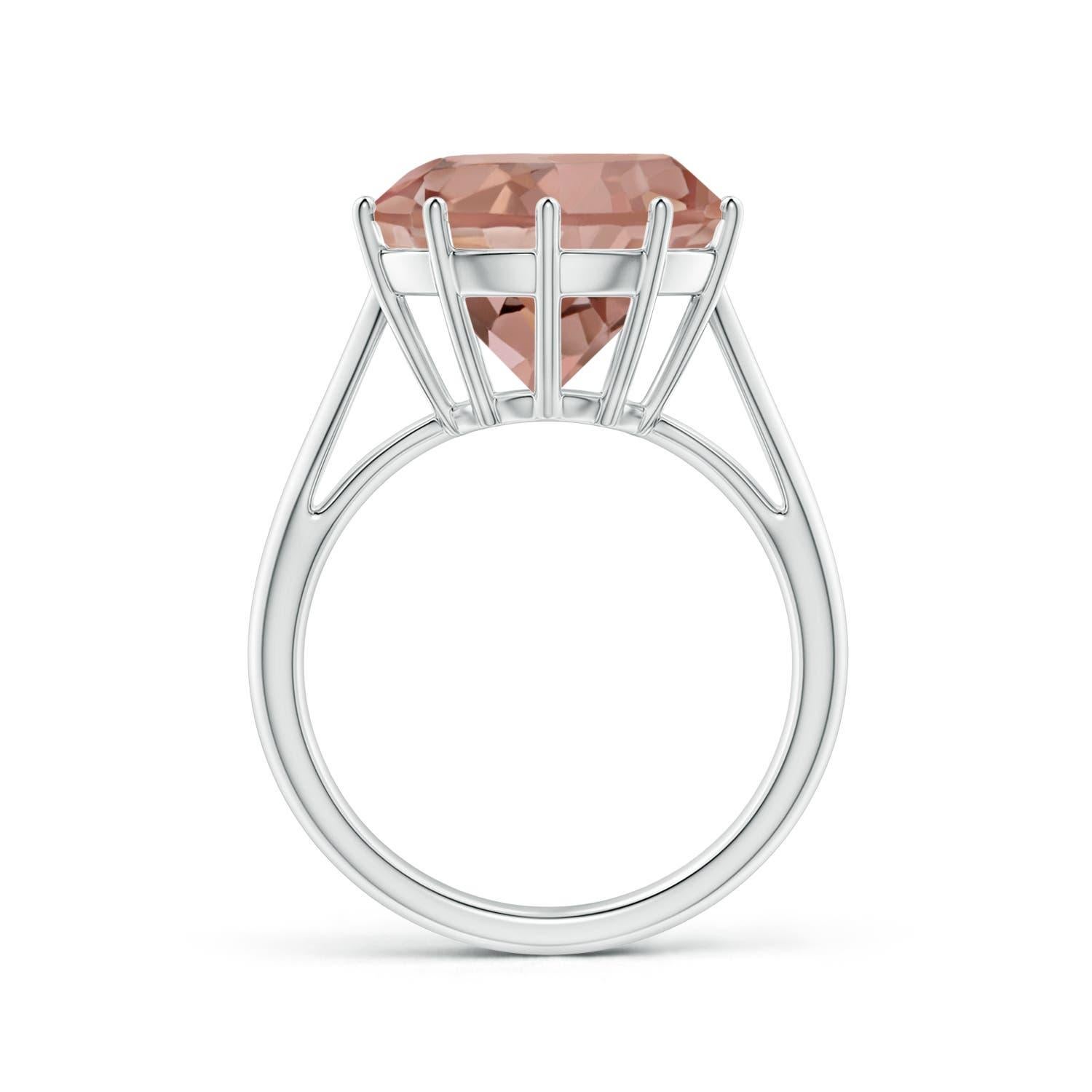 For Sale:  Angara GIA Certified Natural Round Morganite Solitaire Ring in Platinum 2
