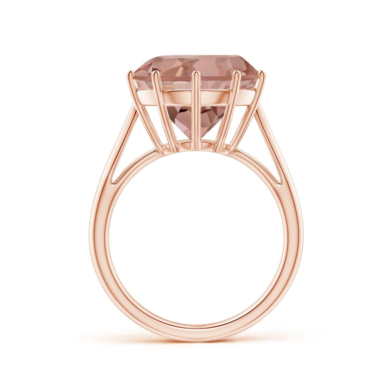 For Sale:  ANGARA GIA Certified Natural Round Morganite Solitaire Ring in Rose Gold 2