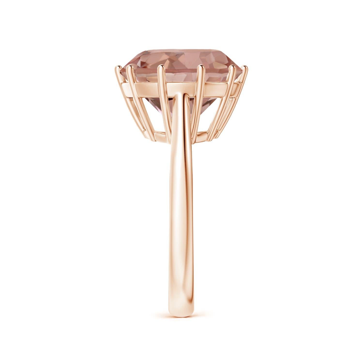 For Sale:  ANGARA GIA Certified Natural Round Morganite Solitaire Ring in Rose Gold 4