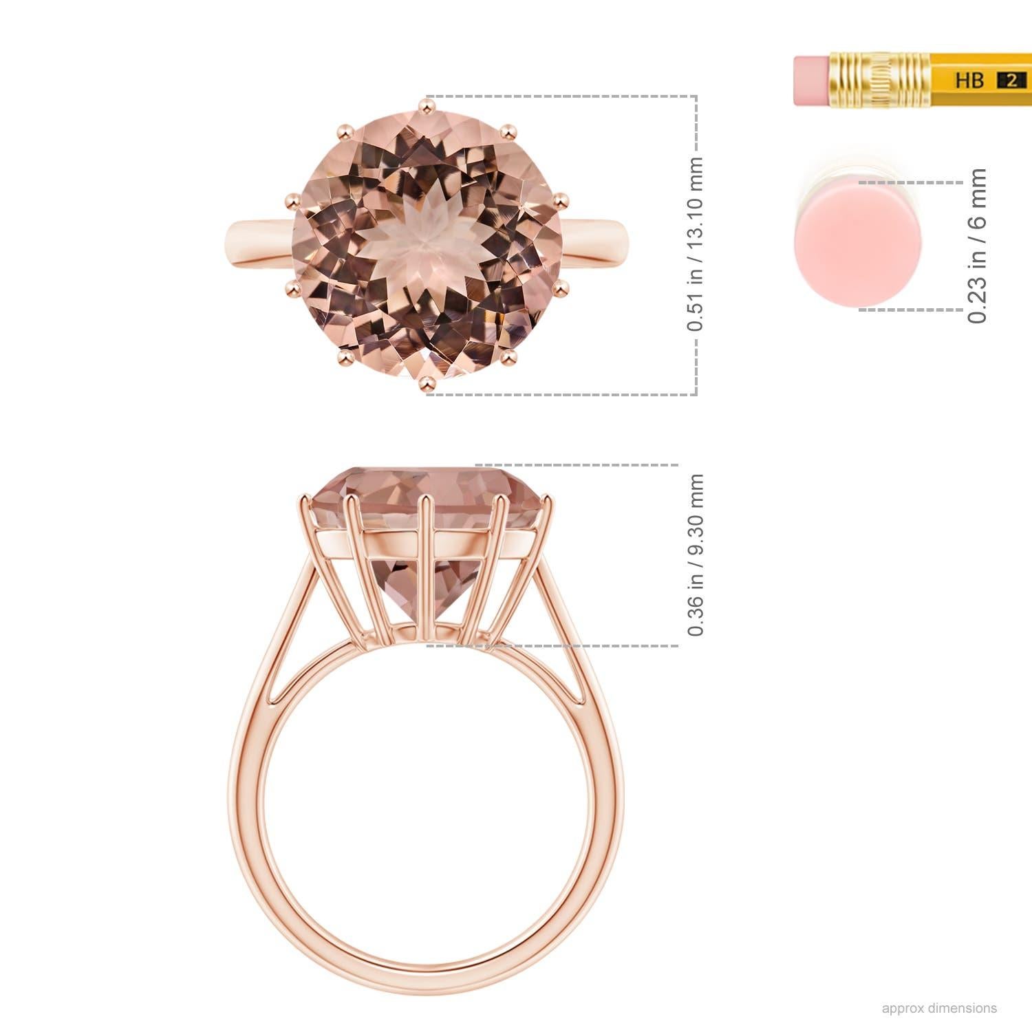 For Sale:  ANGARA GIA Certified Natural Round Morganite Solitaire Ring in Rose Gold 5