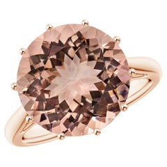 ANGARA GIA Certified Natural Round Morganite Solitaire Ring in Rose Gold