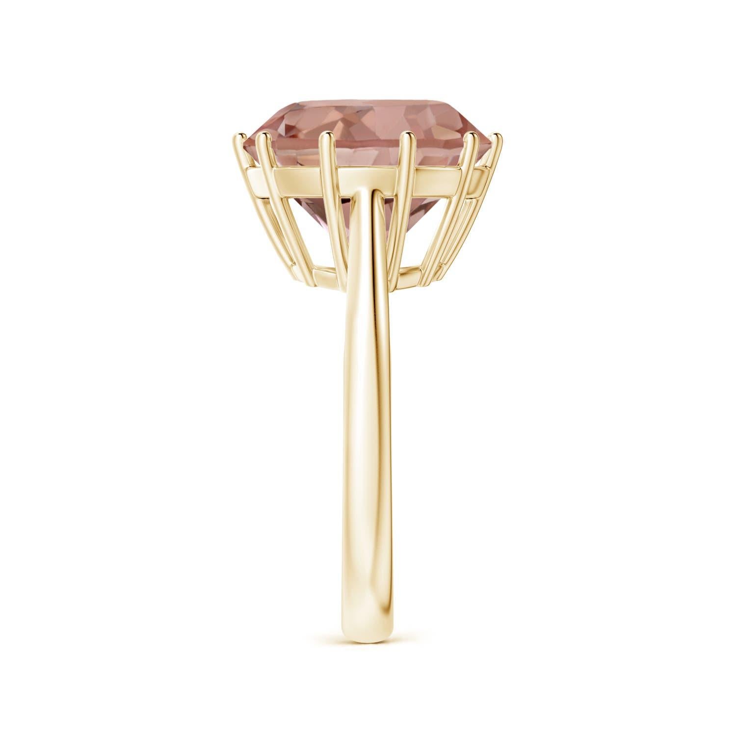For Sale:  ANGARA GIA Certified Natural Round Morganite Solitaire Ring in Yellow Gold 4