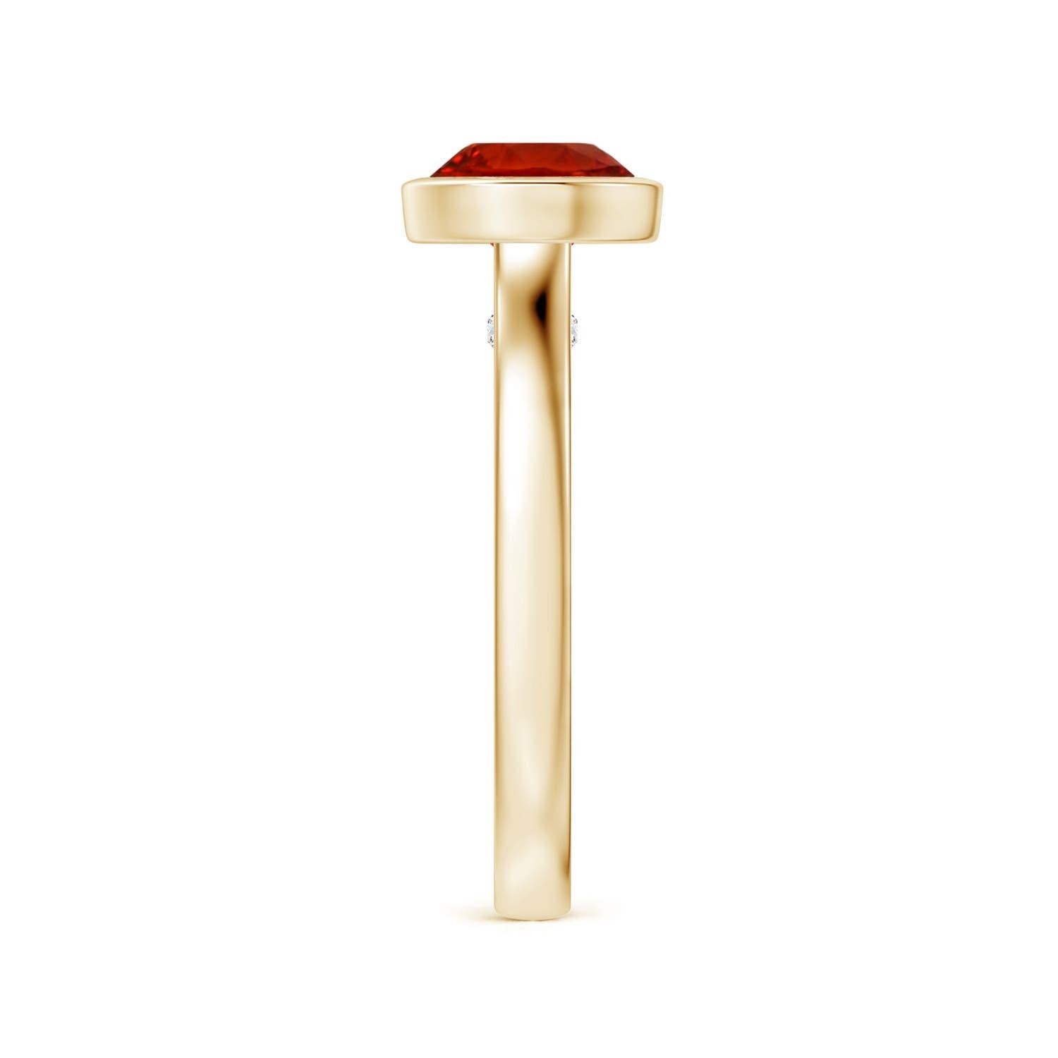 GIA-zertifizierter natürlicher runder orangefarbener Saphir Solitär-Ring aus Gelbgold () 4
