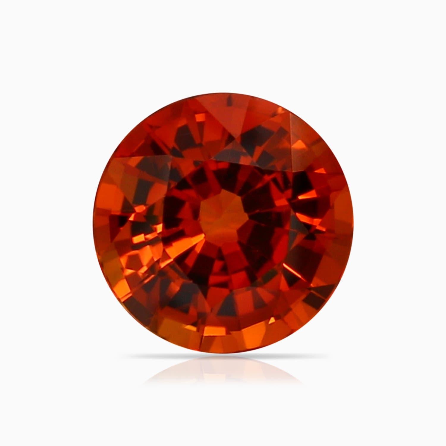 GIA-zertifizierter natürlicher runder orangefarbener Saphir Solitär-Ring aus Gelbgold () 6