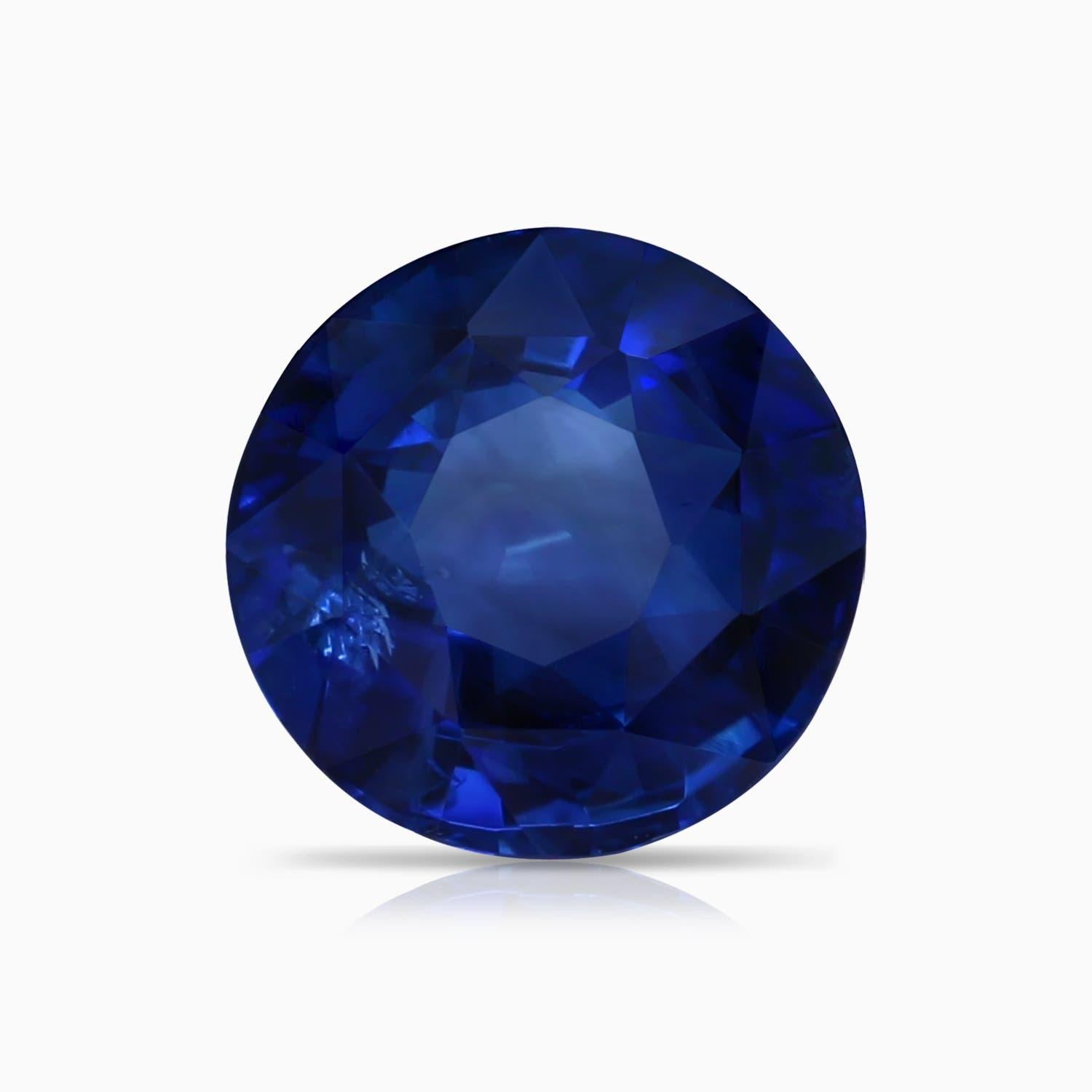 Angara Gia Certified Natural Round Sapphire Ring in Platinum with Diamond Halo 5