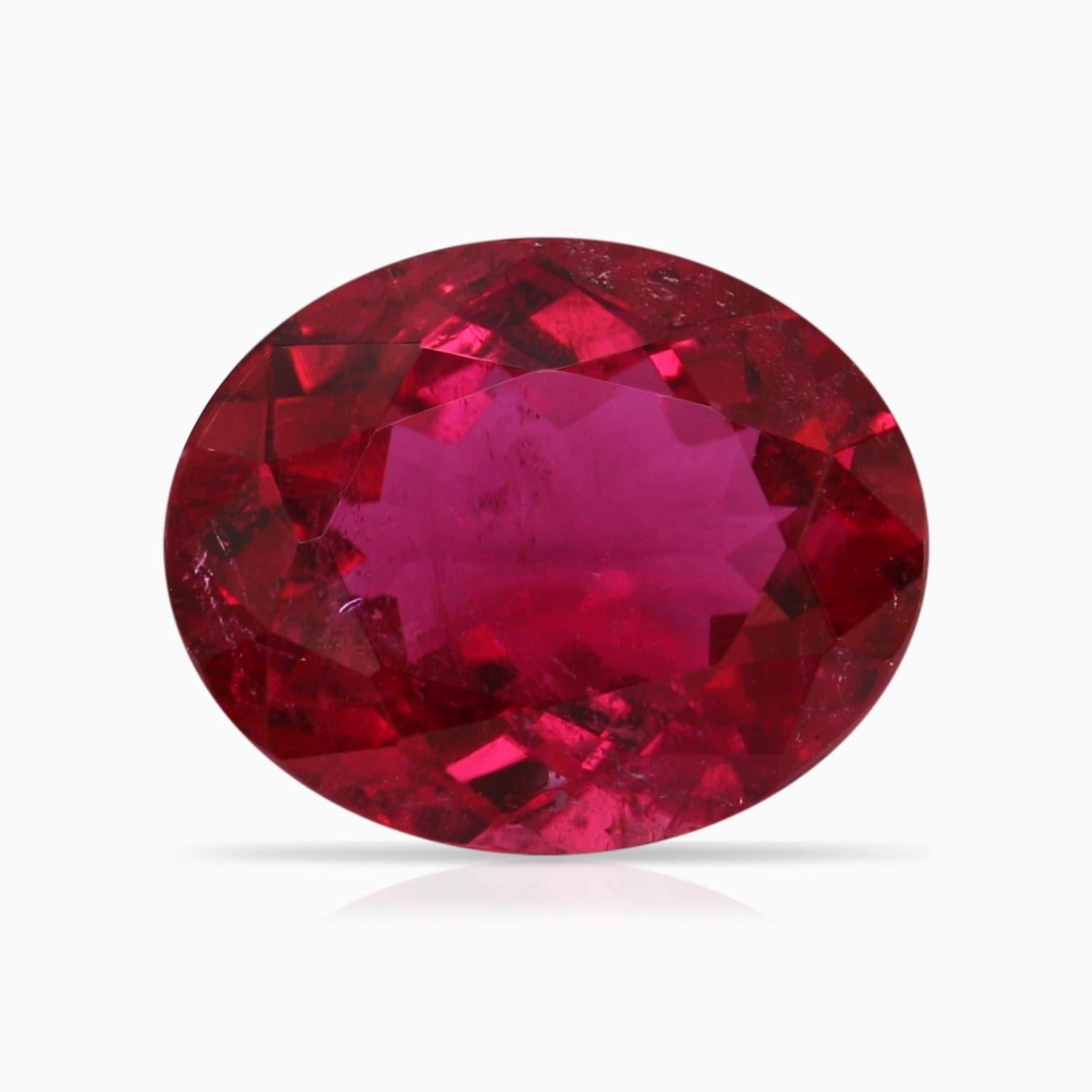 For Sale:  ANGARA GIA Certified Natural 2.87ct Rubelite Halo Engagement 14K White Gold Ring 5