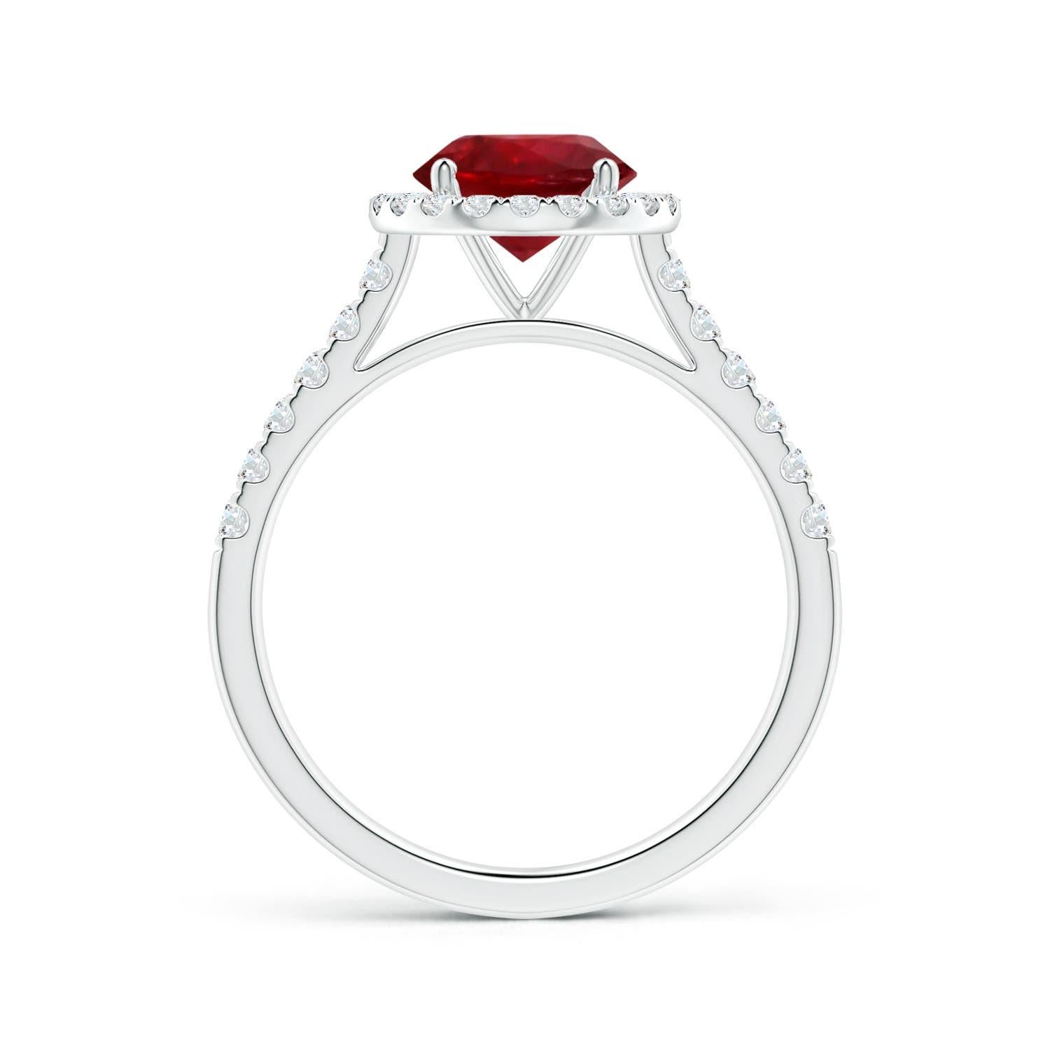 For Sale:  ANGARA GIA Certified Natural 1.54ct Ruby Halo Ring with Diamond in Platinum 2