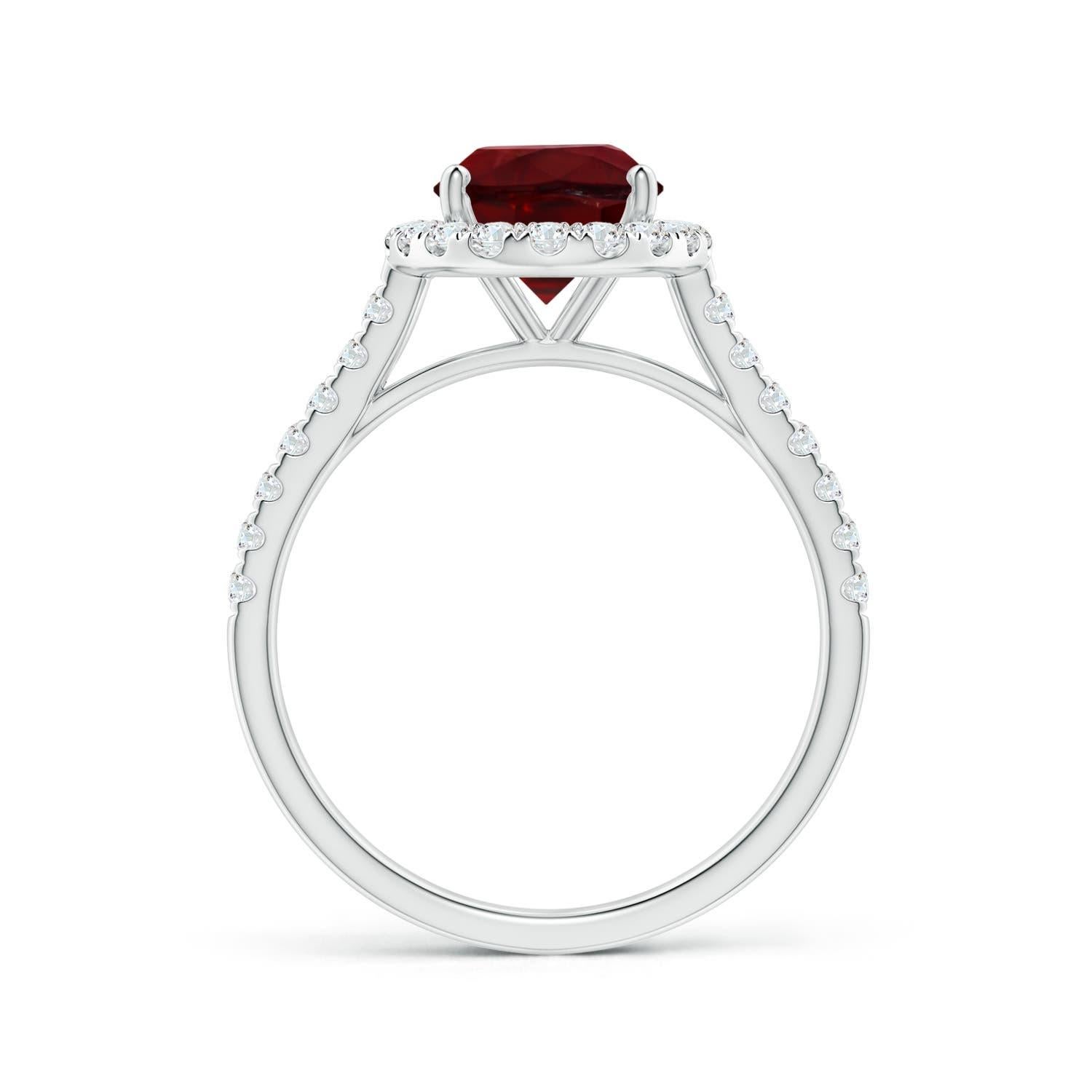 For Sale:  GIA Certified Natural Ruby Halo Ring in Platinum with Diamonds 2