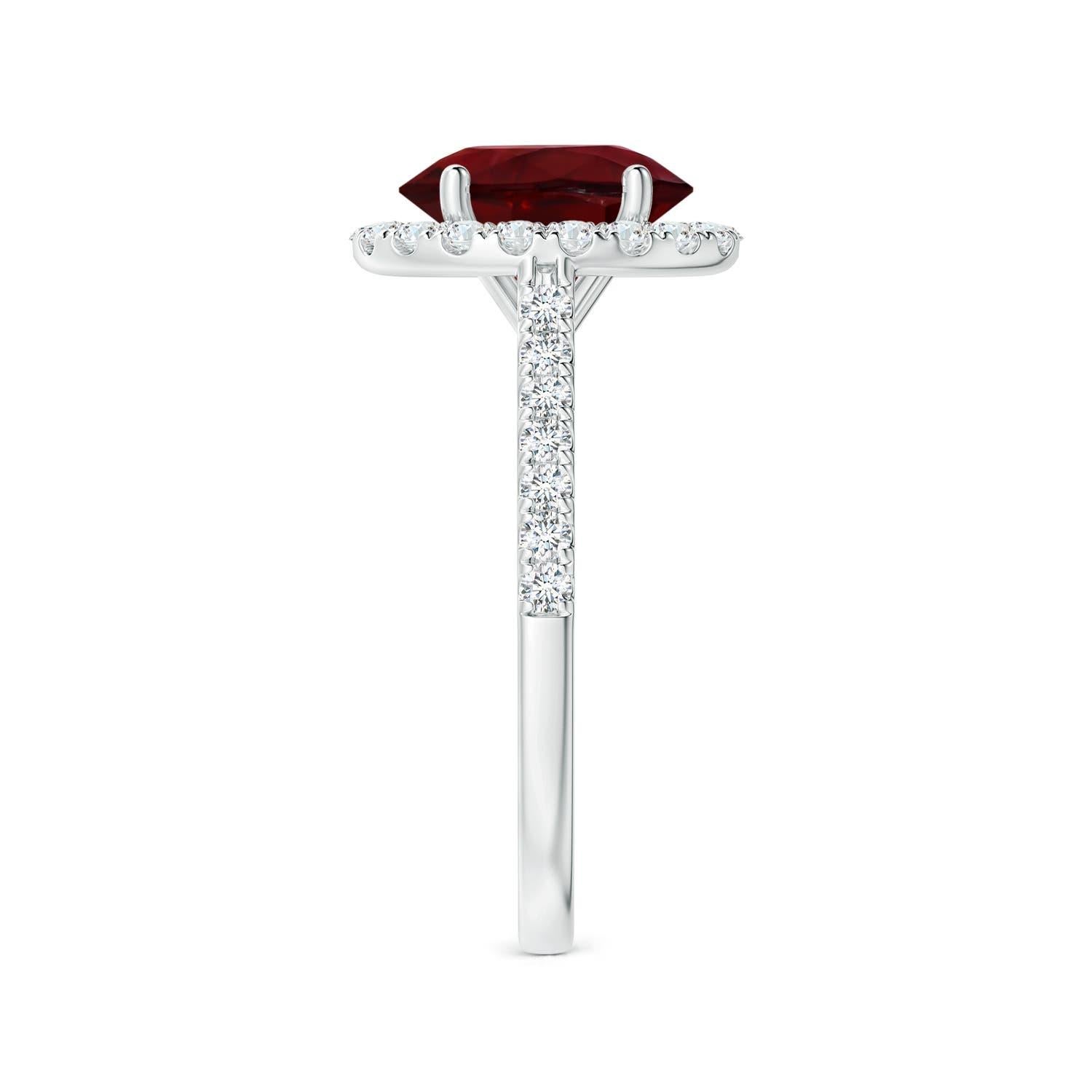 For Sale:  GIA Certified Natural Ruby Halo Ring in Platinum with Diamonds 4