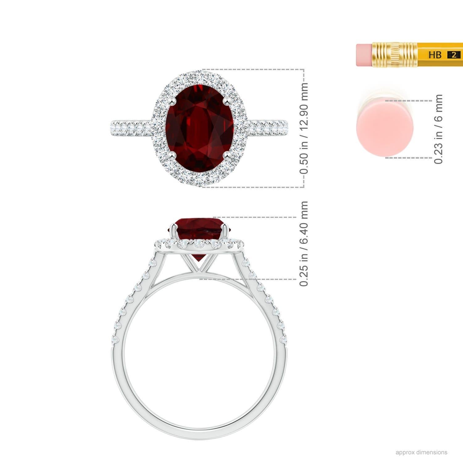 For Sale:  Angara GIA Certified Natural Ruby Halo Ring in Rose Gold with Diamonds 5