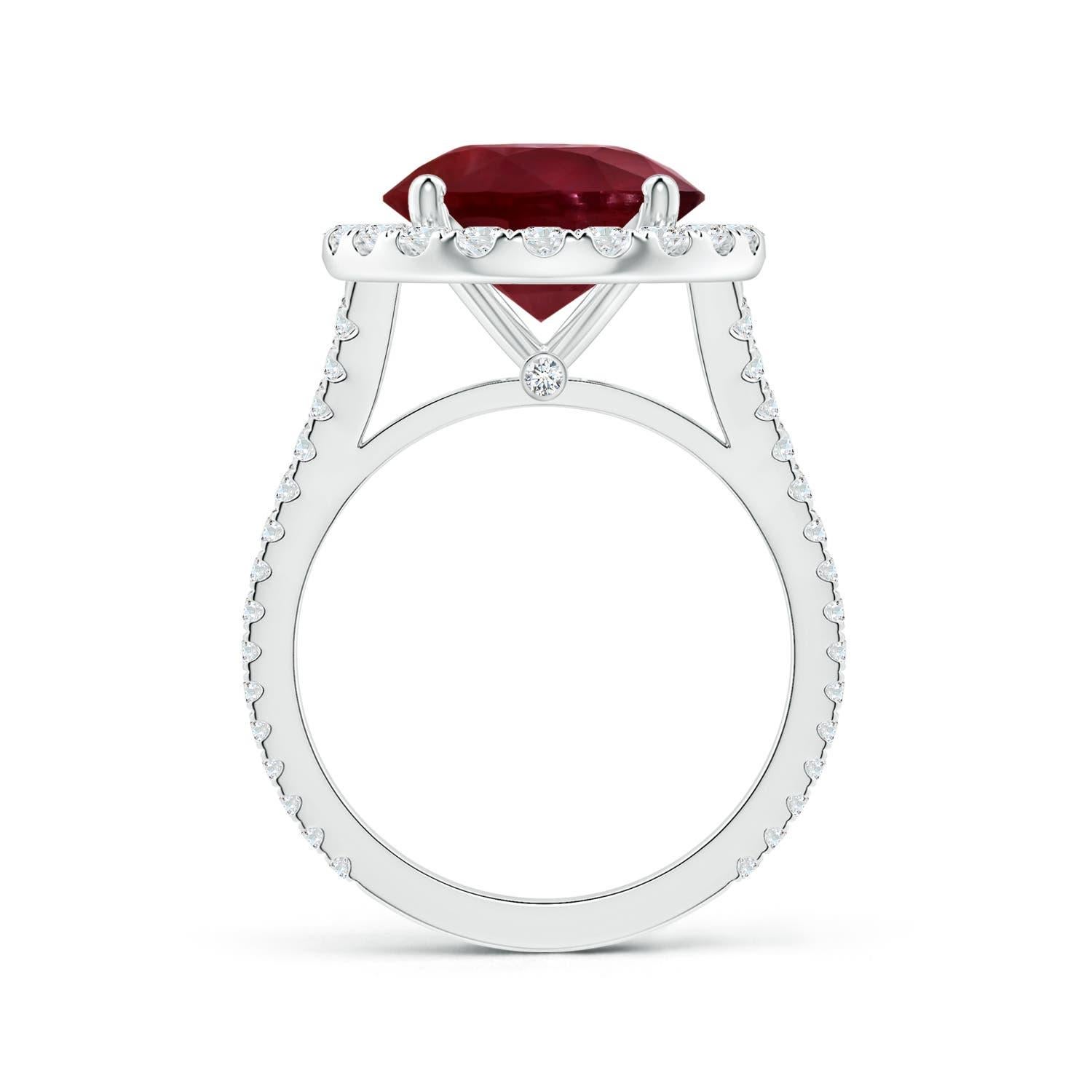 For Sale:  Angara Gia Certified Natural Ruby Halo Ring in White Gold with Diamonds 2