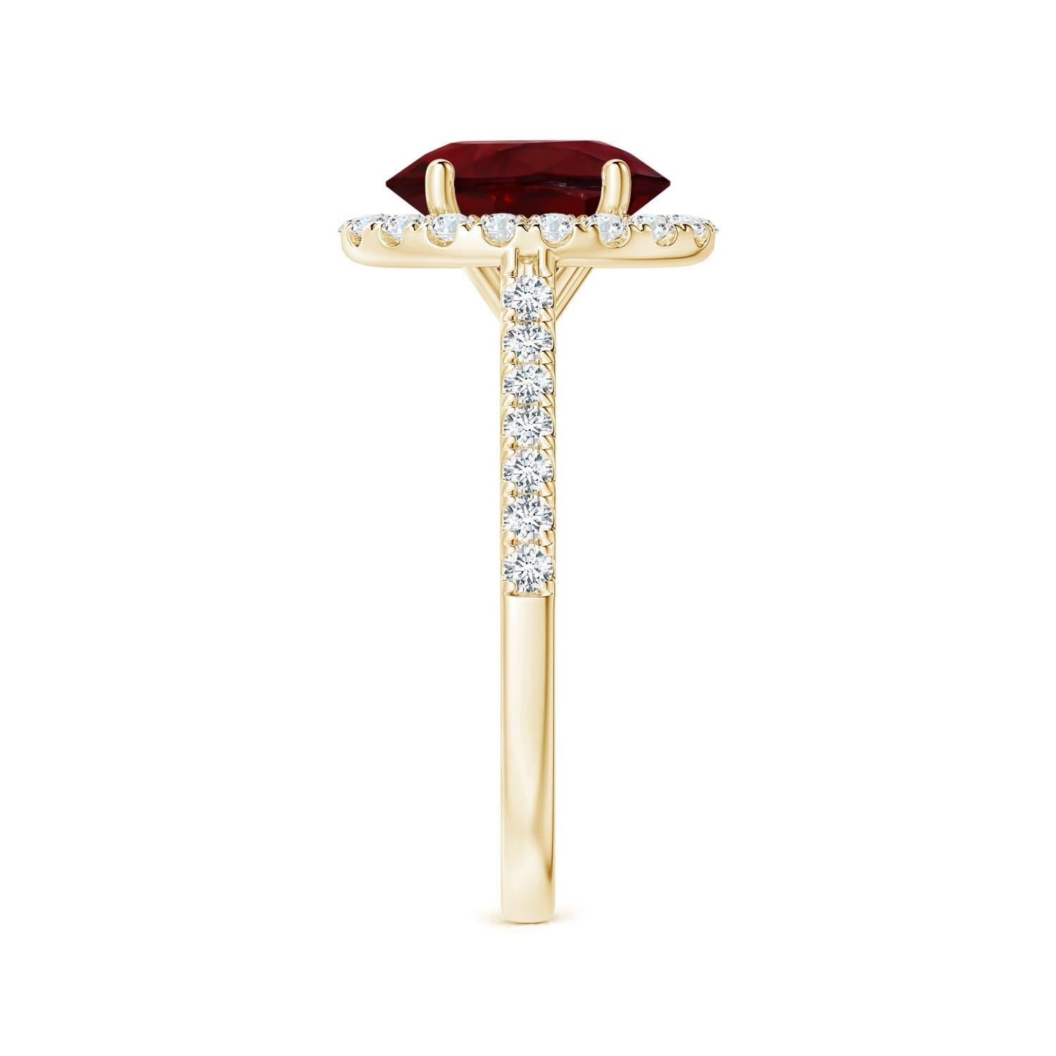 For Sale:  Angara GIA Certified Natural Ruby Halo Ring in Yellow Gold with Diamonds 4