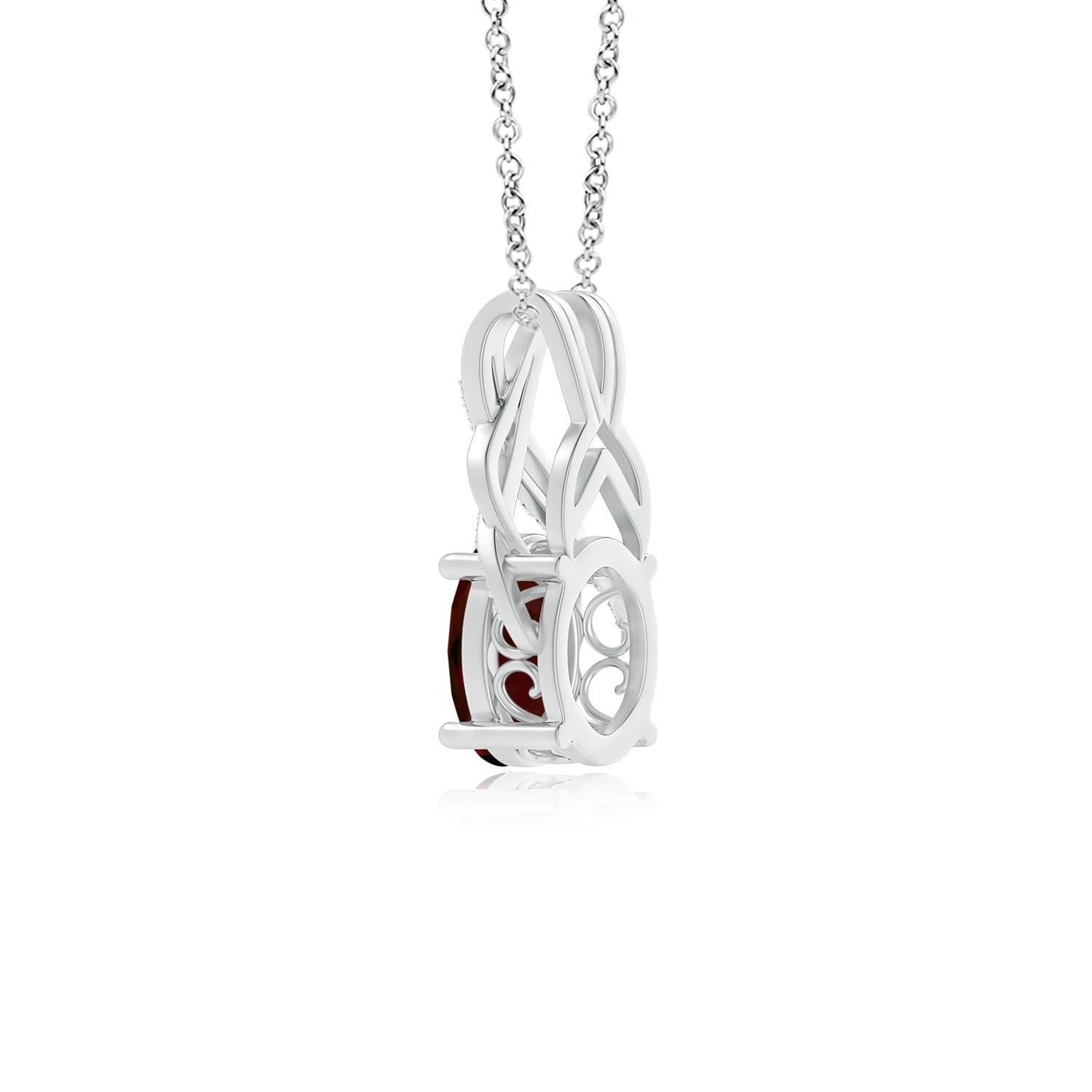 Modern ANGARA GIA Certified Natural Ruby Platinum Pendant Necklace with Diamonds For Sale
