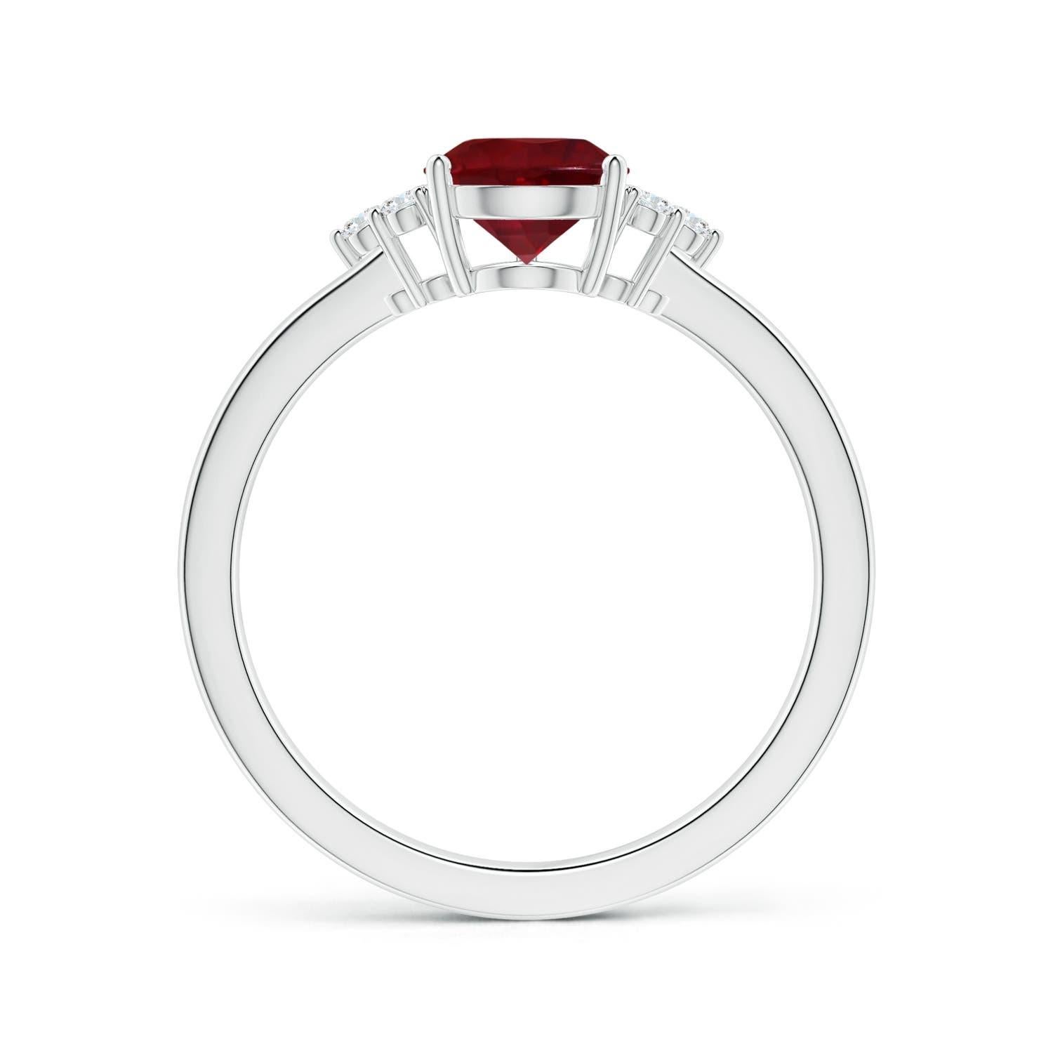 For Sale:  ANGARA GIA Certified Natural Ruby Ring in Platinum with Diamonds 2