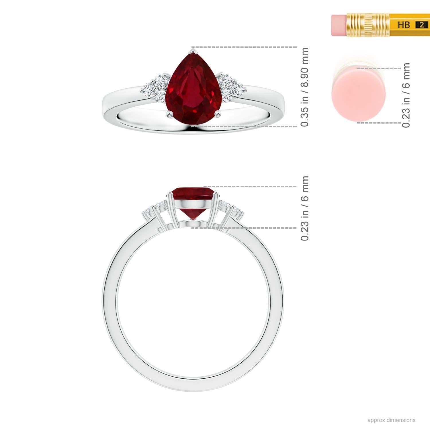 For Sale:  ANGARA GIA Certified Natural Ruby Ring in Platinum with Diamonds 5
