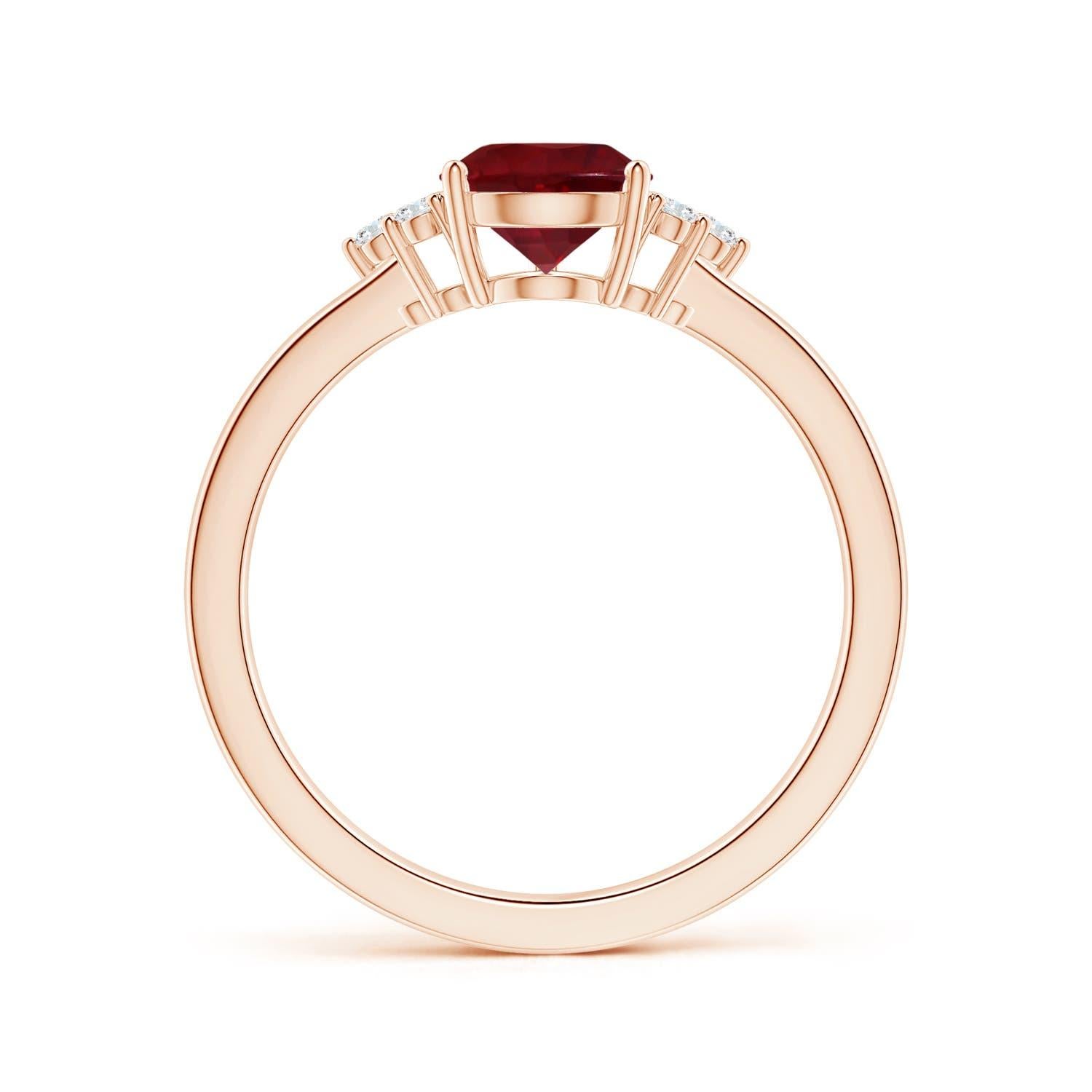 ANGARA Anillo de Rubí Natural Certificado GIA en Oro Rosa con Diamantes  2