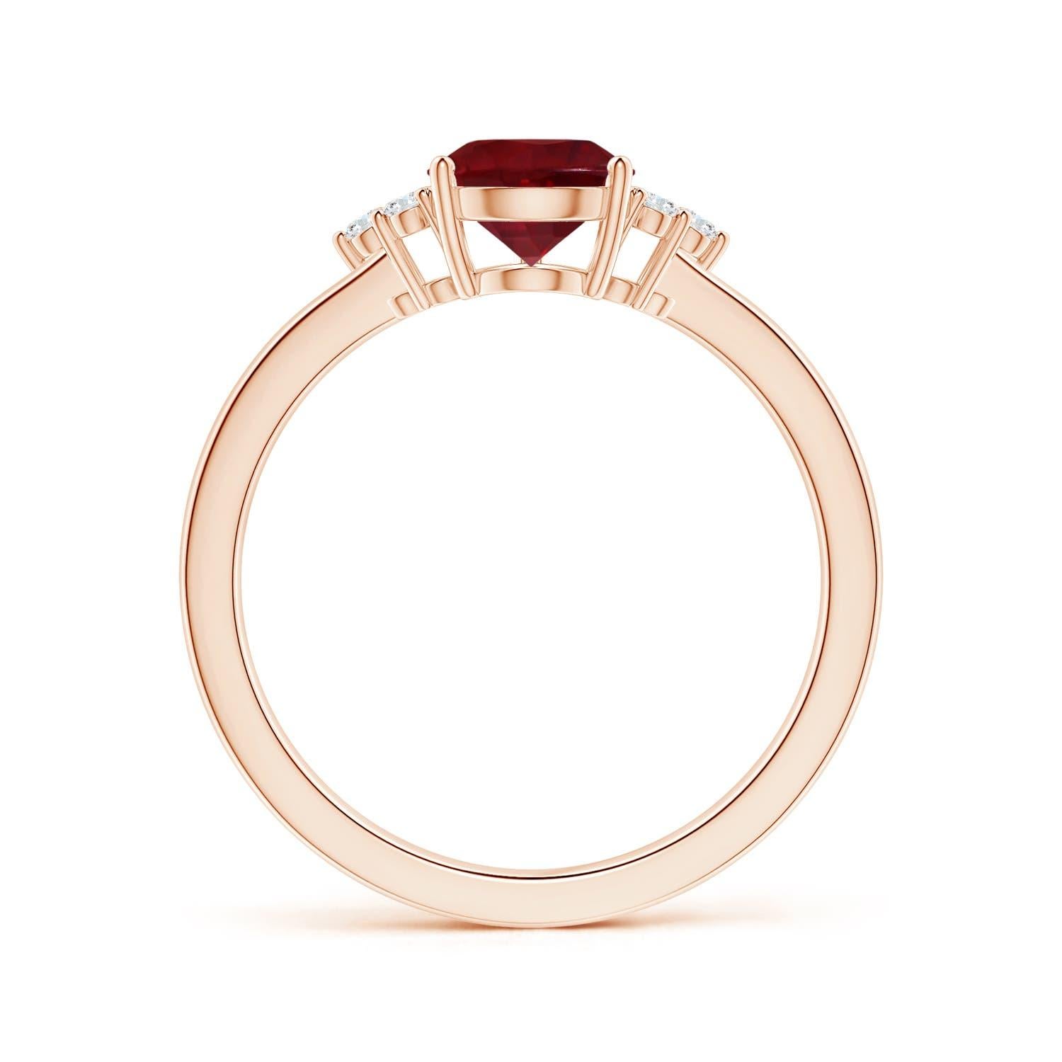 For Sale:  ANGARA GIA Certified Natural Ruby Ring in Rose Gold with Diamonds 2