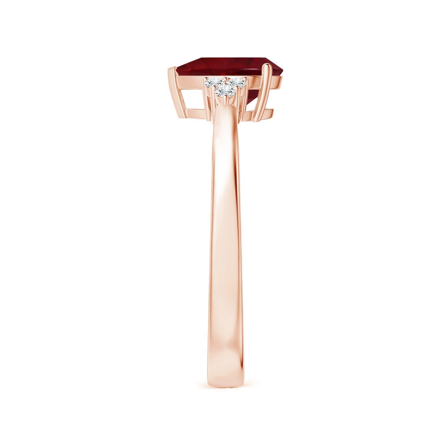 ANGARA GIA-zertifizierter natürlicher Rubinring aus Roségold mit Diamanten () 4