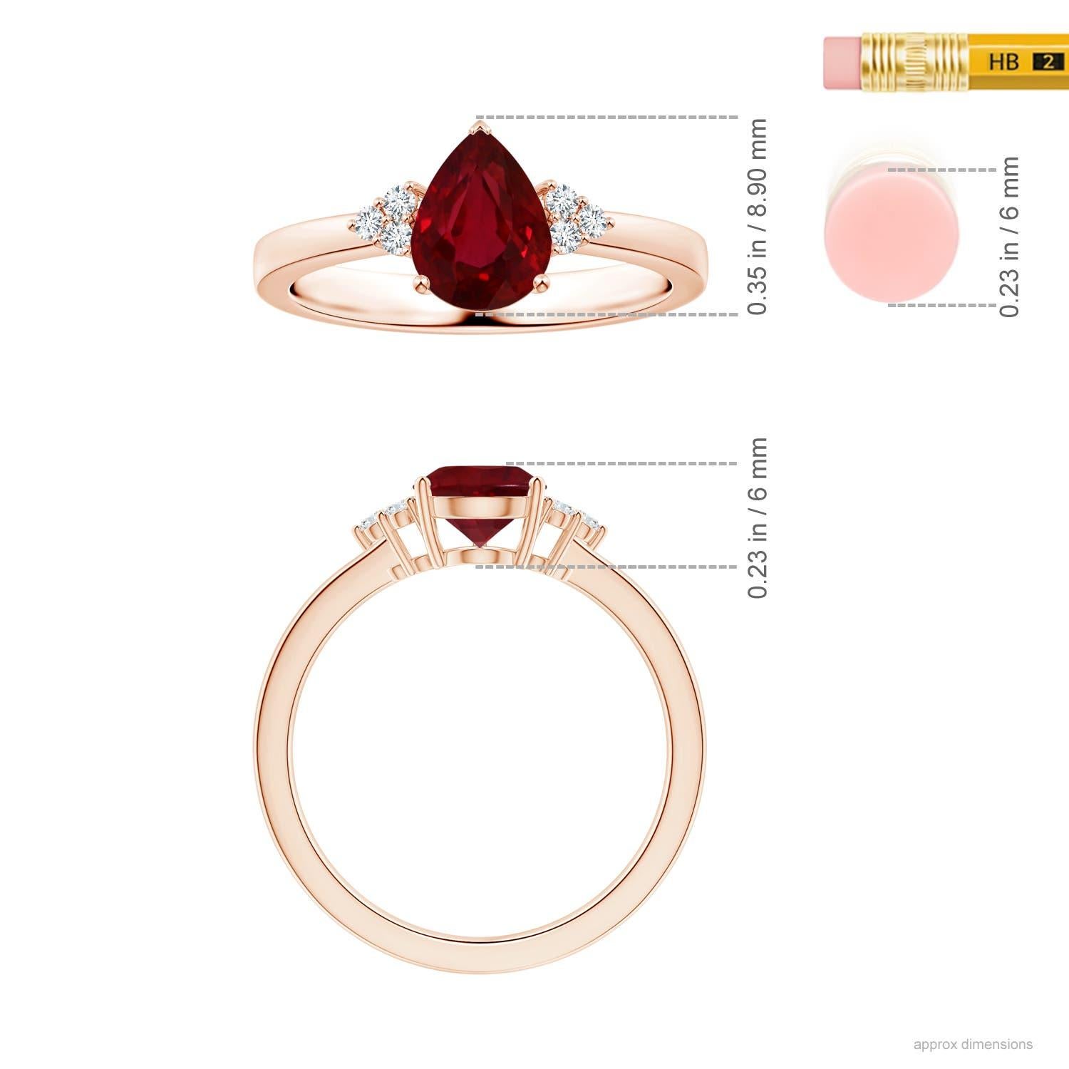 ANGARA GIA-zertifizierter natürlicher Rubinring aus Roségold mit Diamanten () 5