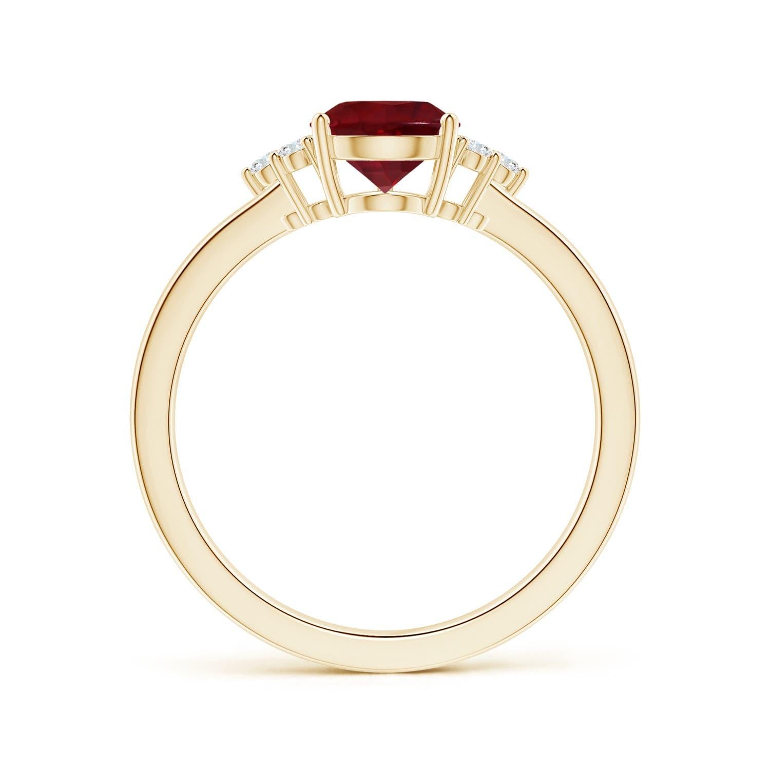 For Sale:  Angara Gia Certified Natural Ruby Ring in Yellow Gold with Diamonds 2