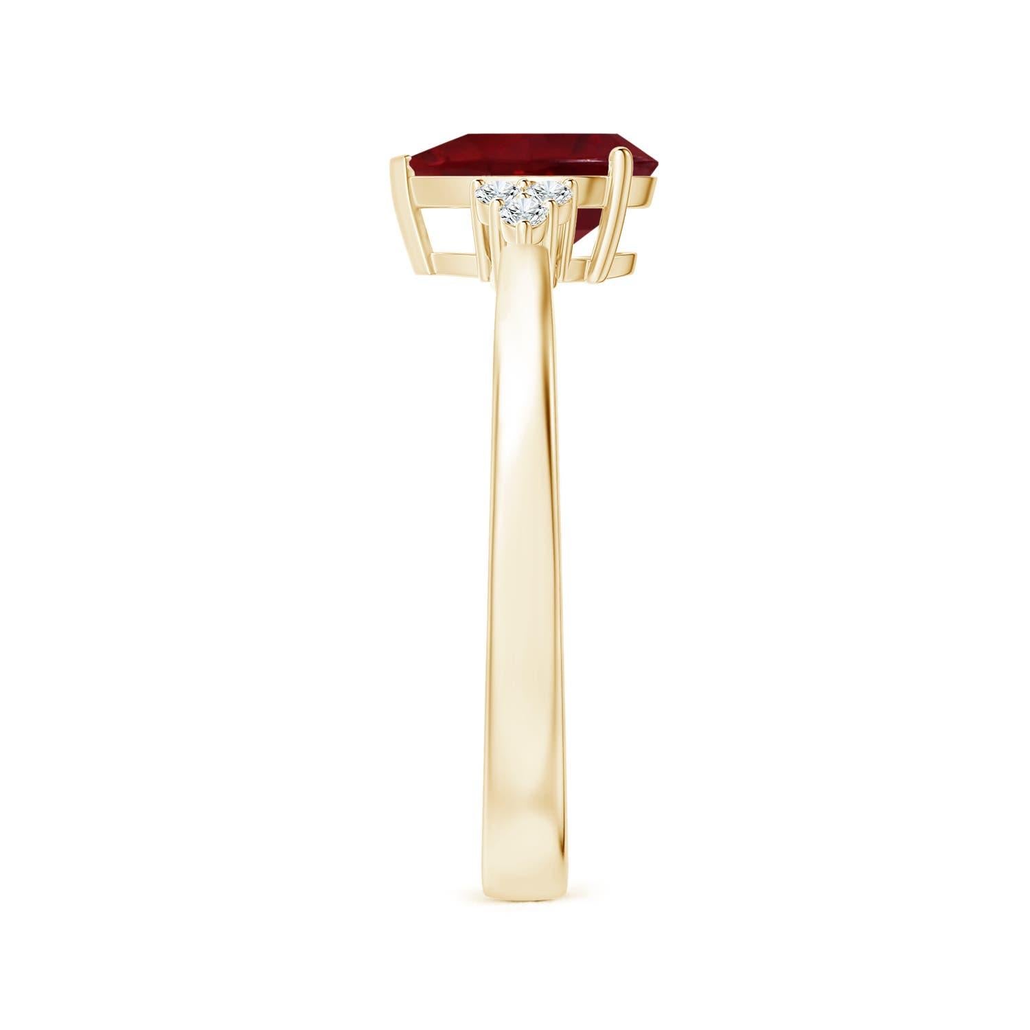 En vente :  Angara Gia Bague en or jaune avec rubis naturel certifié et diamants 4