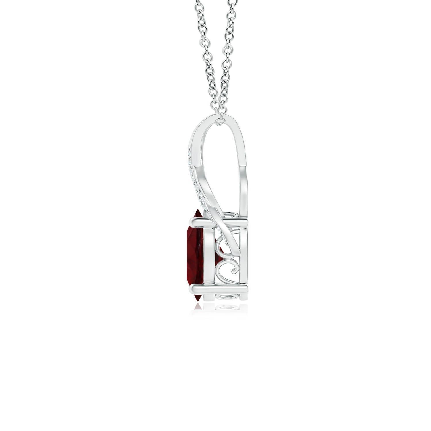 GIA Certified Oval Ruby Criss Cross Pendant with Diamonds
