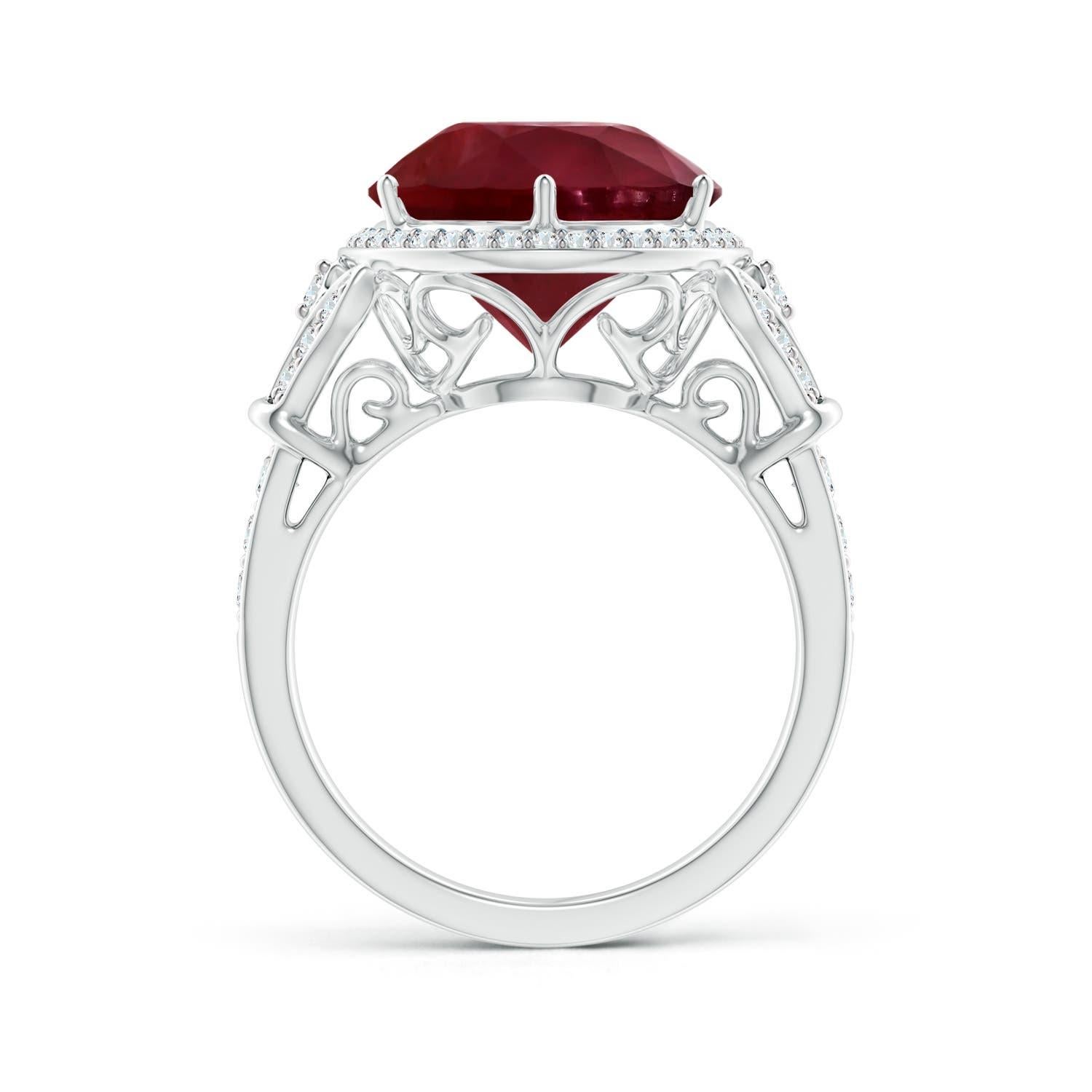 For Sale:  GIA Certified Natural Ruby Vintage Style Cocktail Ring in White Gold 2