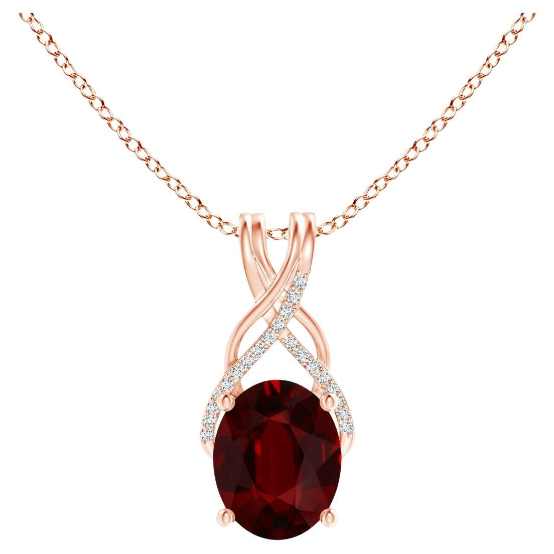 Angara Gia Certified Natural Ruby White Gold Pendant Necklace with Diamonds For Sale