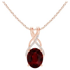 Angara Gia Certified Natural Ruby White Gold Pendant Necklace with Diamonds