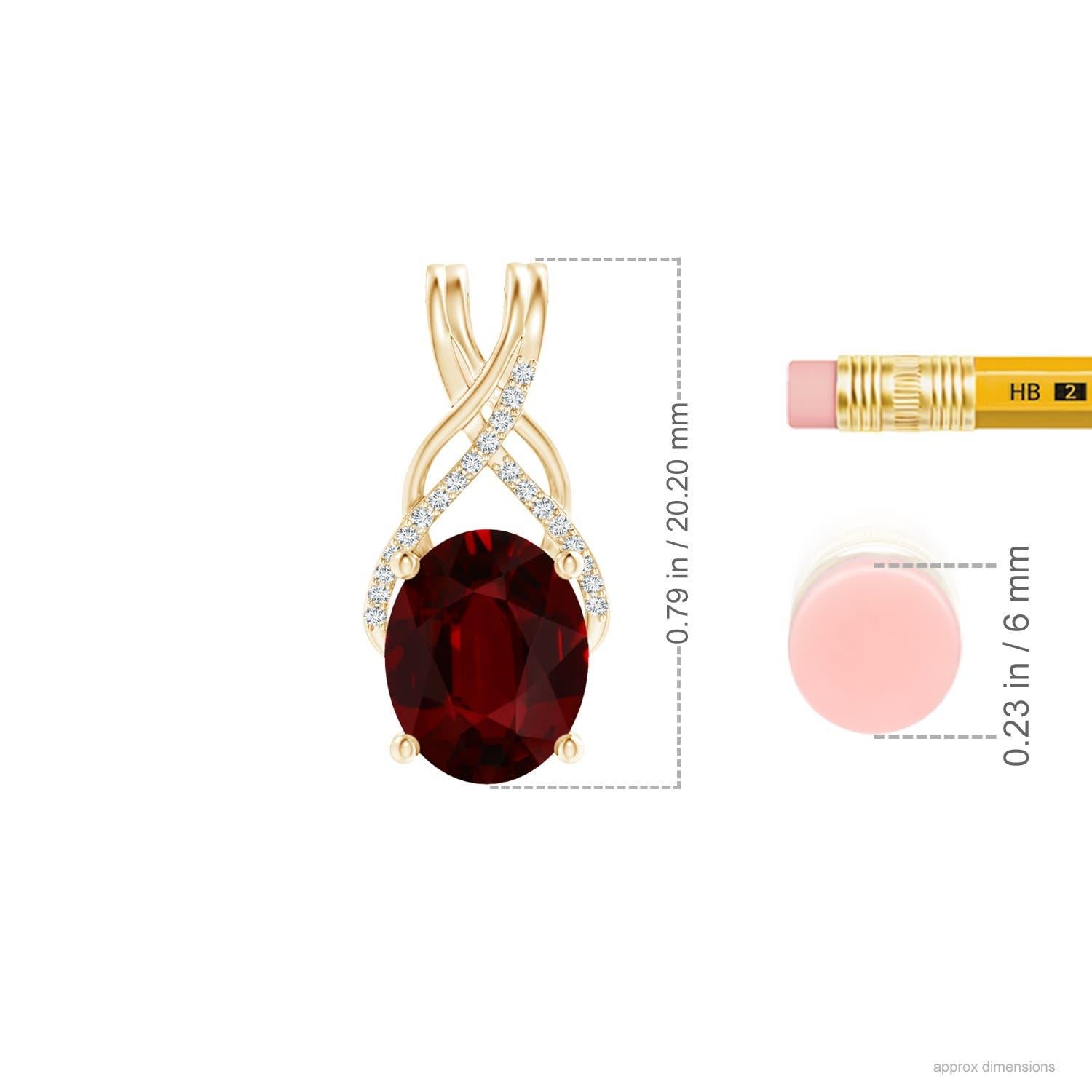 ANGARA GIA zertifizierte Halskette mit Anhänger aus Gelbgold mit natürlichem Rubin und Diamanten Damen im Angebot