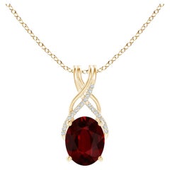 ANGARA GIA Certified Natural Ruby Yellow Gold Pendant Necklace with Diamonds