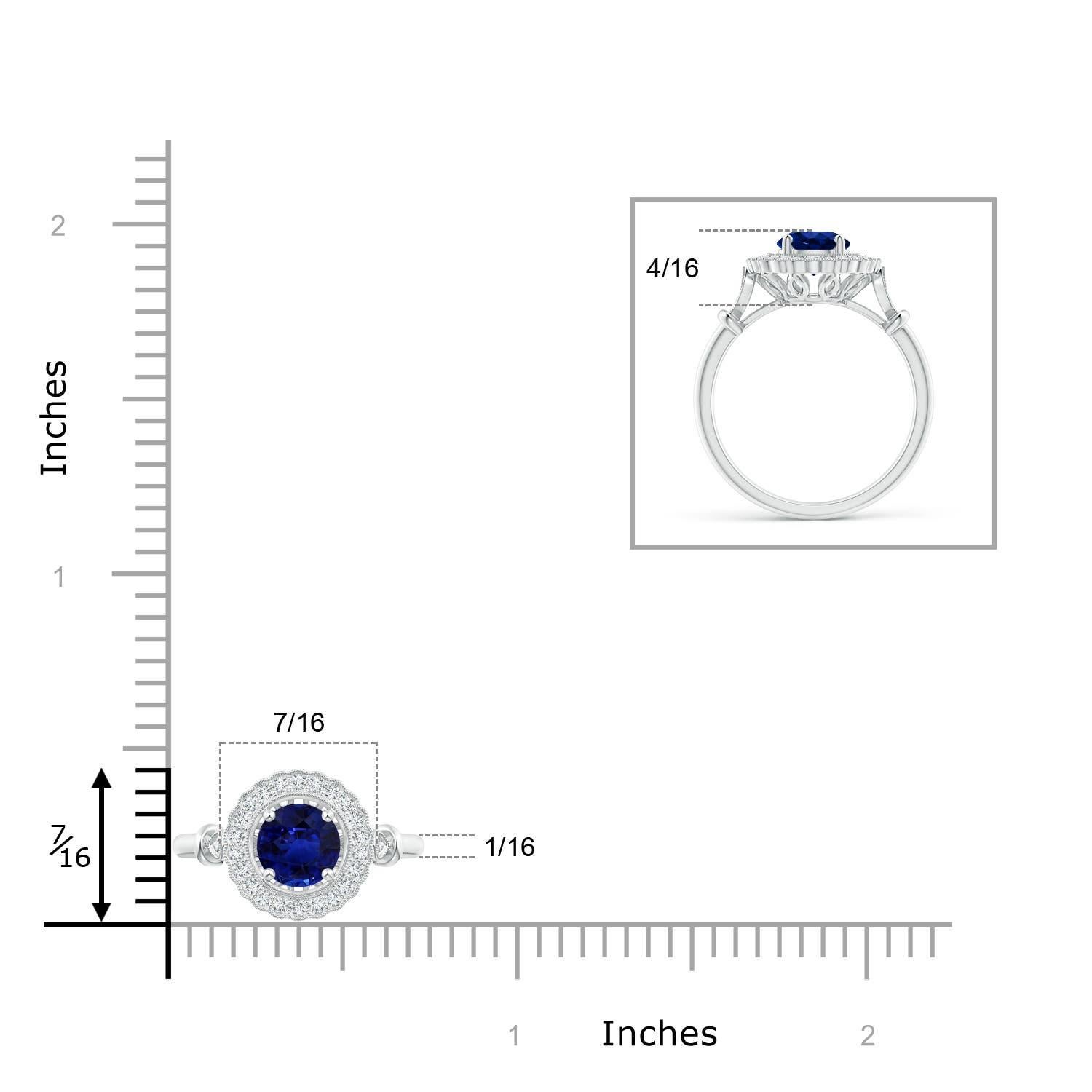 For Sale:  Angara GIA Certified Natural Sapphire Art Deco Inspired Halo Ring in White Gold 5