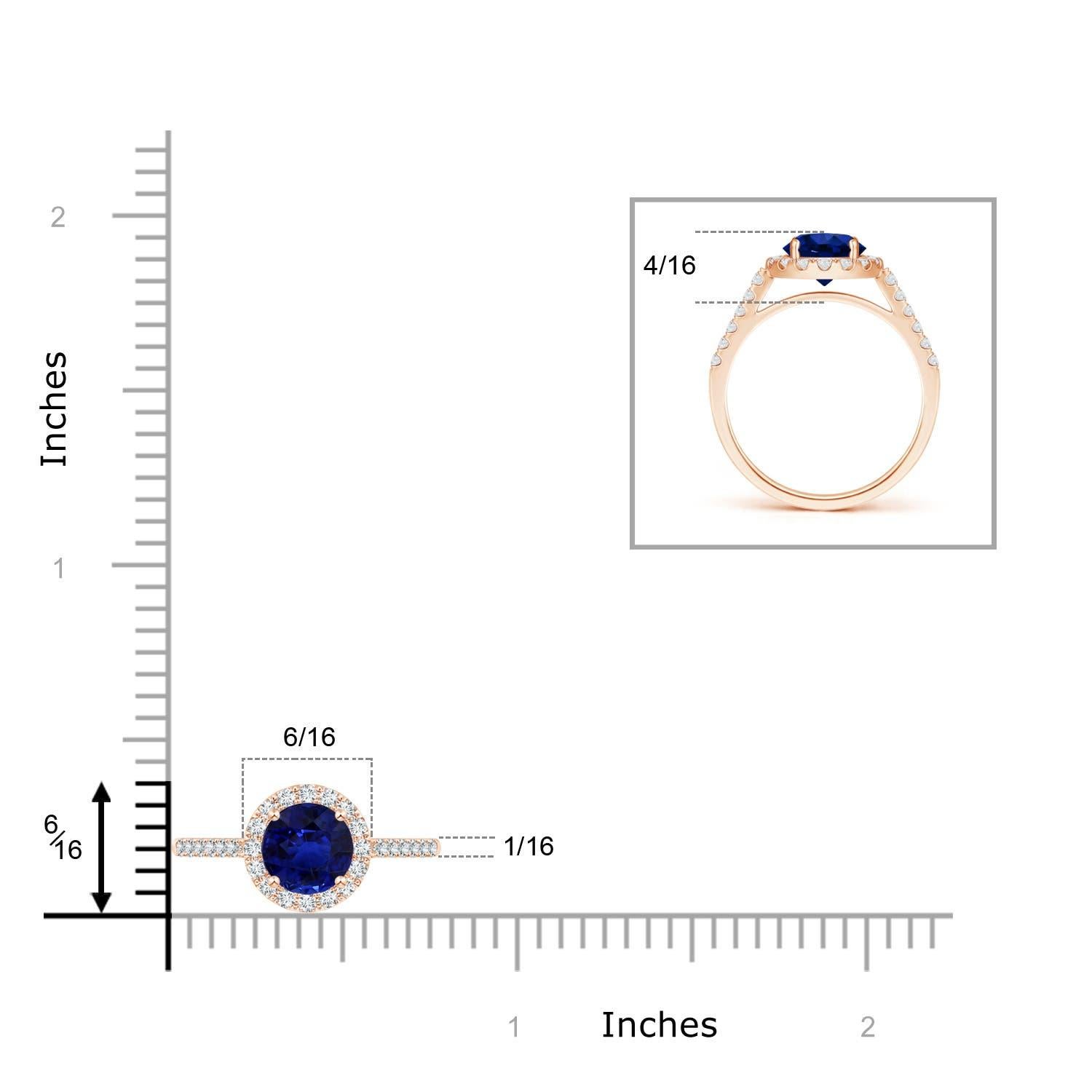 Angara GIA zertifiziert natürlichen Saphir & Diamant Halo Ring in massivem Rose Gold () 5