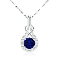 ANGARA GIA Certified Natural Sapphire Platinum Pendant Necklace