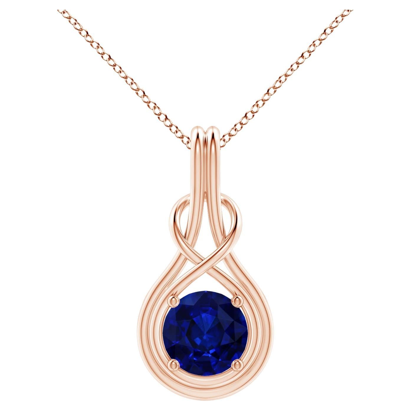 Angara Gia Certified Natural Sapphire Rose Gold Anhänger Halskette