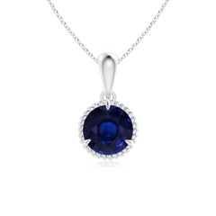 ANGARA GIA Certified Natural Sapphire Solitaire Platinum Pendant Necklace