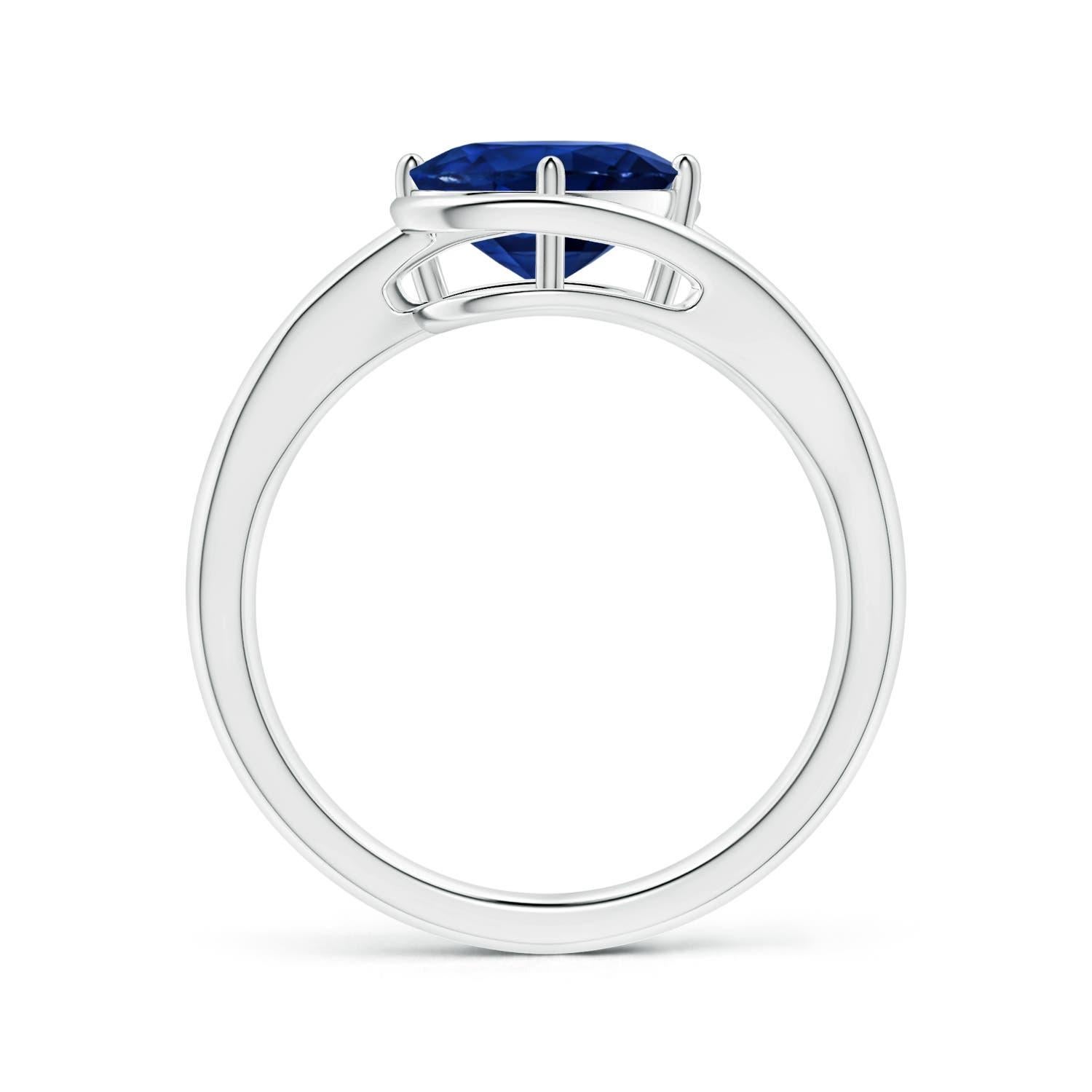 For Sale:  ANGARA GIA Certified Natural Sapphire Solitaire Ring in Platinum 2