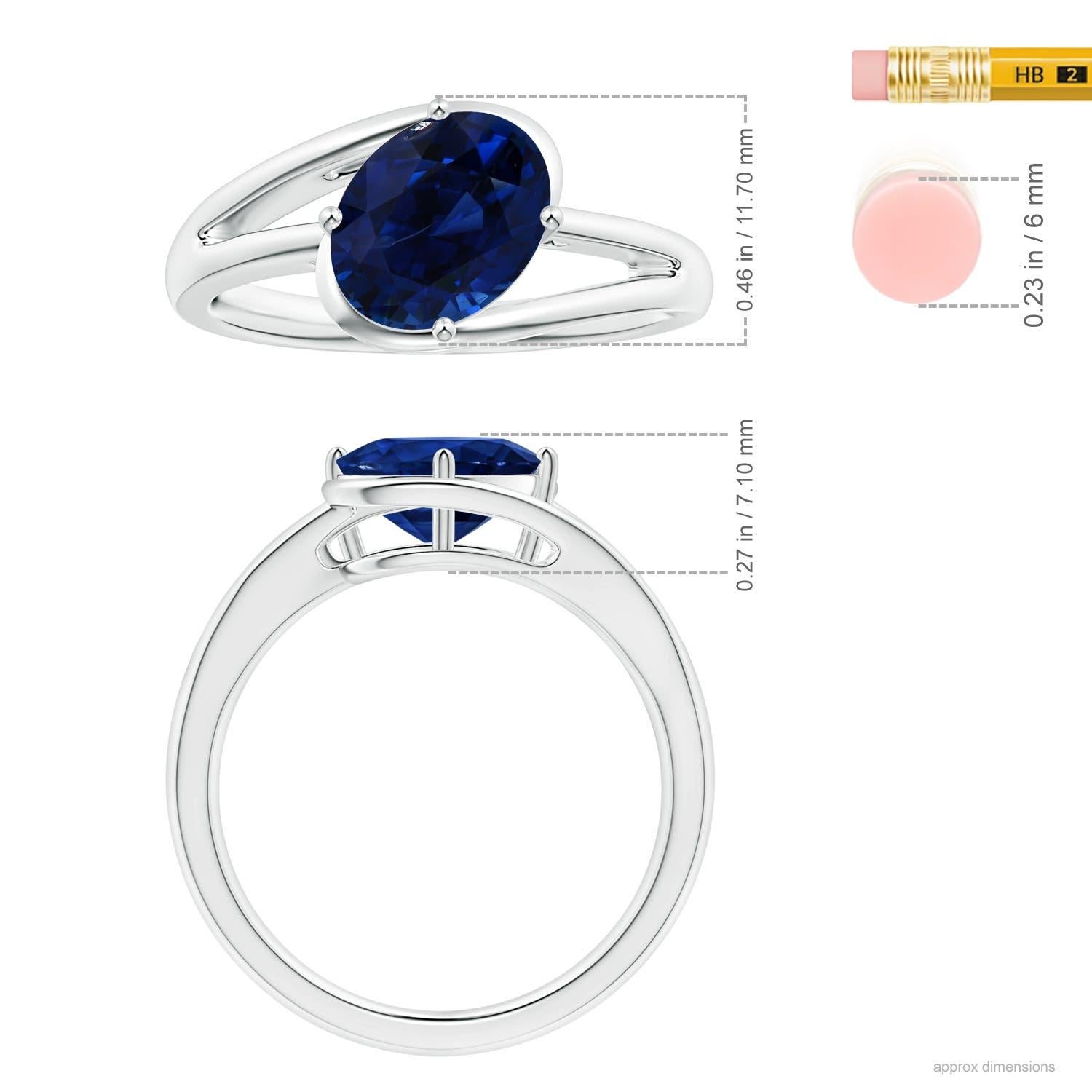 For Sale:  ANGARA GIA Certified Natural Sapphire Solitaire Ring in Platinum 4