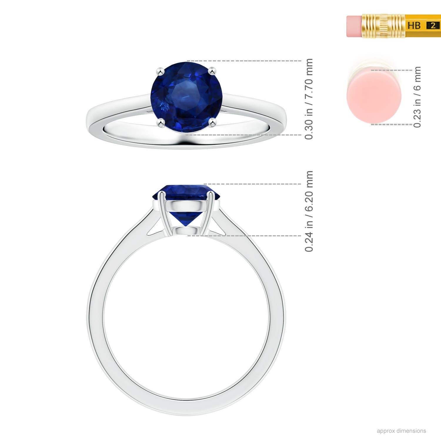 For Sale:  ANGARA GIA Certified Natural Sapphire Solitaire Ring in Platinum 5