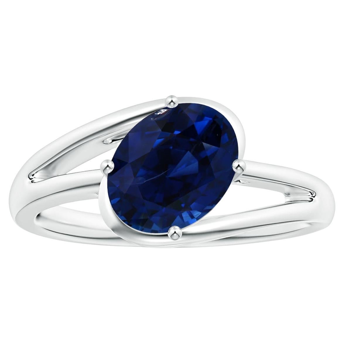 ANGARA GIA Certified Natural Sapphire Solitaire Ring in Platinum
